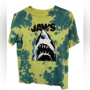 JAWS Horror Movie Tie Dye Green Youth XL Women’s XS T-Shirt MINTY